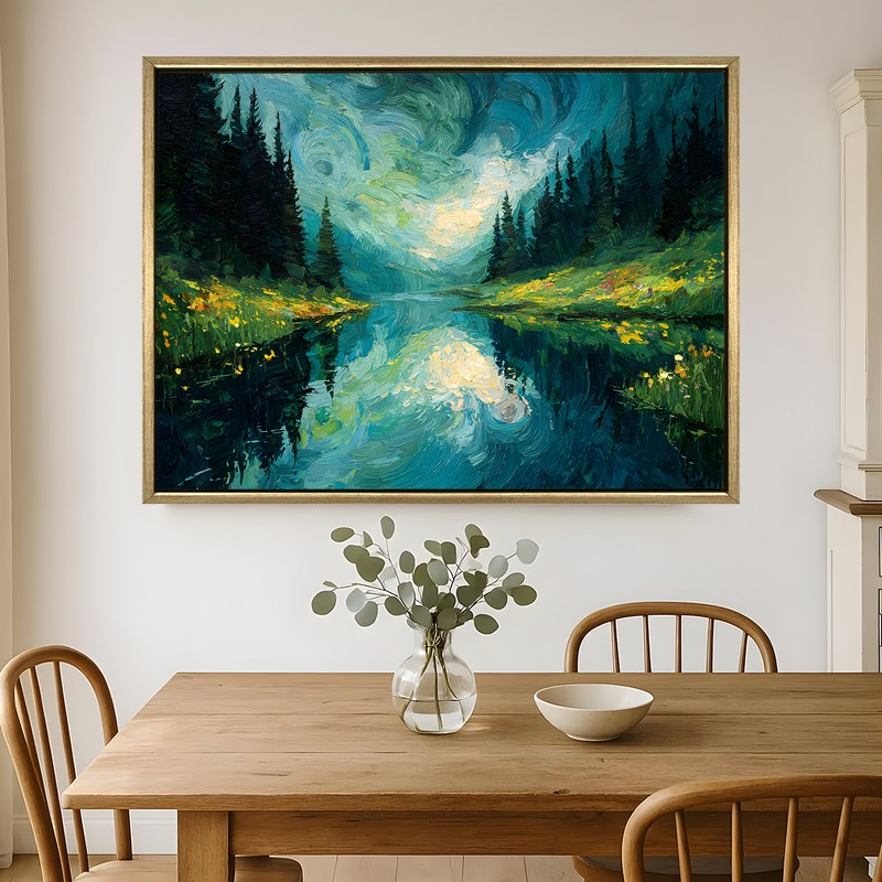 Whispering Woods Canvas Wall Painting With Frame