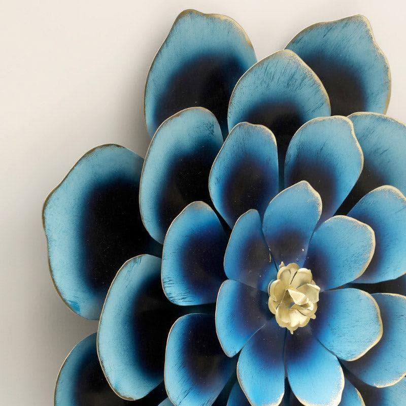 Daisy Bloom Metal Wall Accent- Blue & Gold media 4