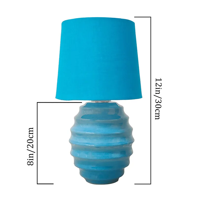 Pharos Ceramic Fabric Table Lamp - Blue media 5