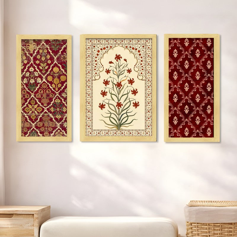 Floral Heritage Wall Art With Frame - Set of Three media 4