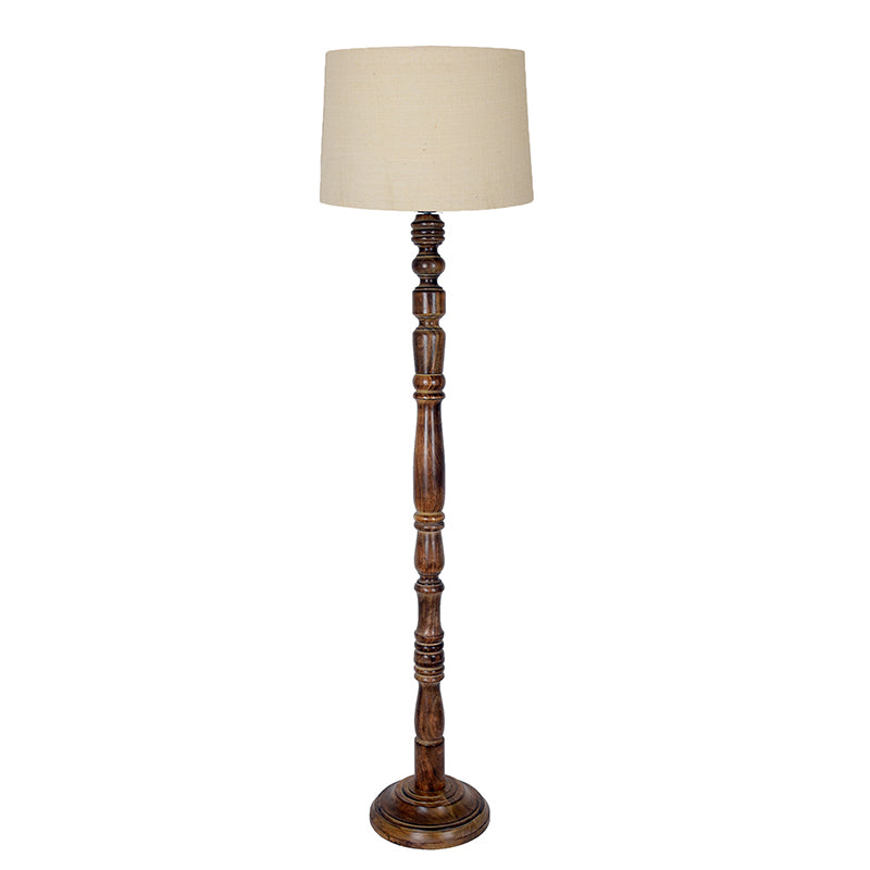 Elfin Curve Wooden Floor Lamp - Beige media 4