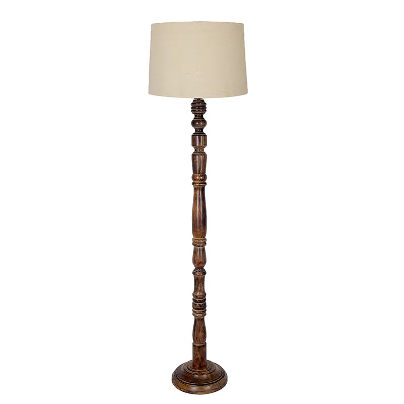 Elfin Curve Wooden Floor Lamp - Beige media 4