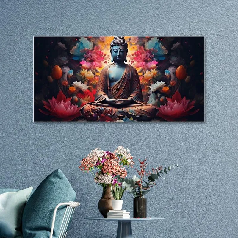 Lotus of Inner Peace Canvas Wall Painting With Frame media 3