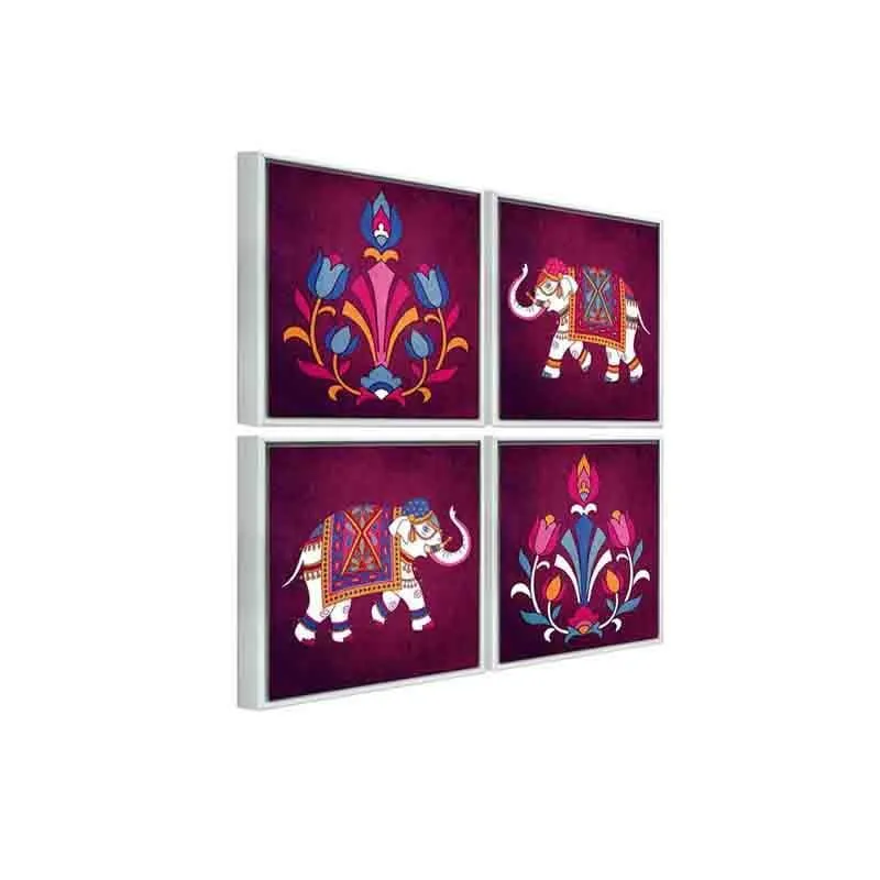 Royalty Poly Canvas Wall Art - Set of Four media 5