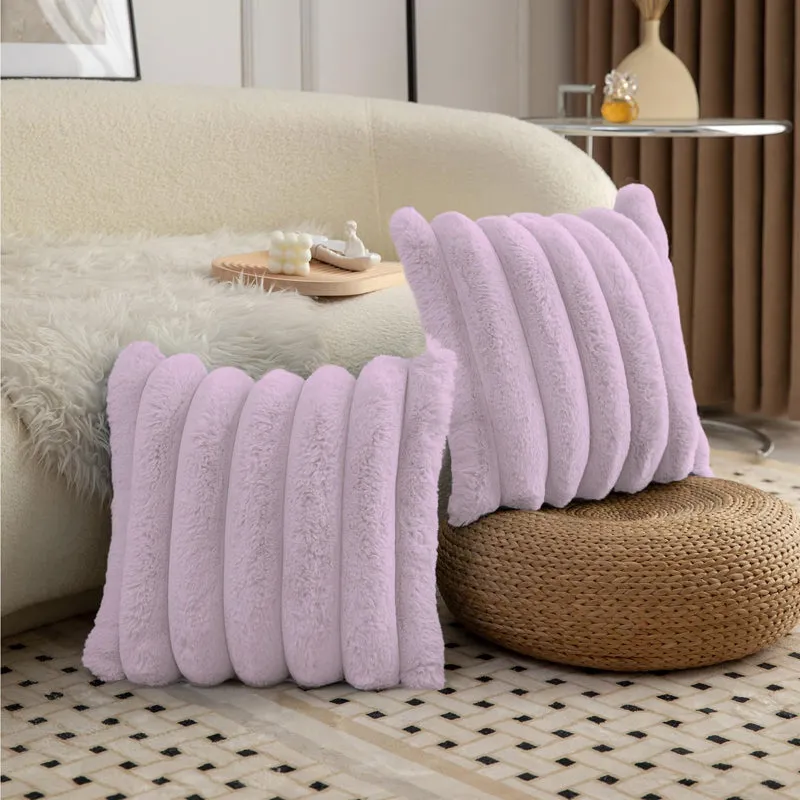 Stripe Luxe Cushion Cover Set (Lilac) - Set Of Two media 1