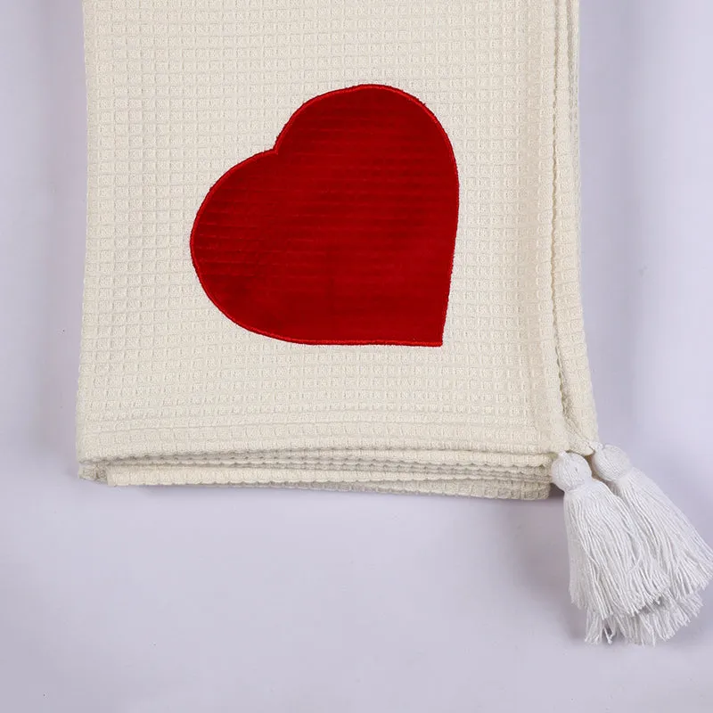 Heart Wrap Cotton Throw media 4