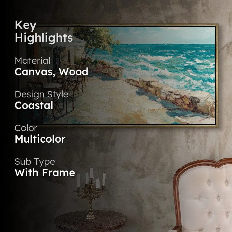 Seaside Serenity Canvas Wall Painting With Frame media 2