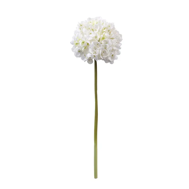 Artificial Realistic Hydrangea Flower Stick (White) - Set Of Three media 4