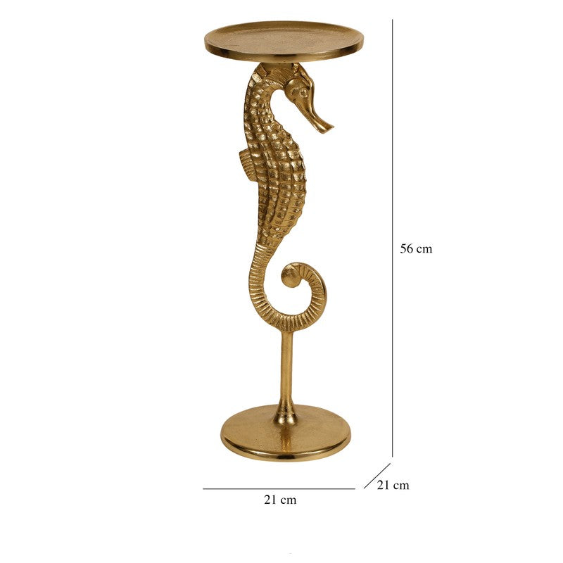 Seahorse Base Aluminum Side Table - Gold media 7