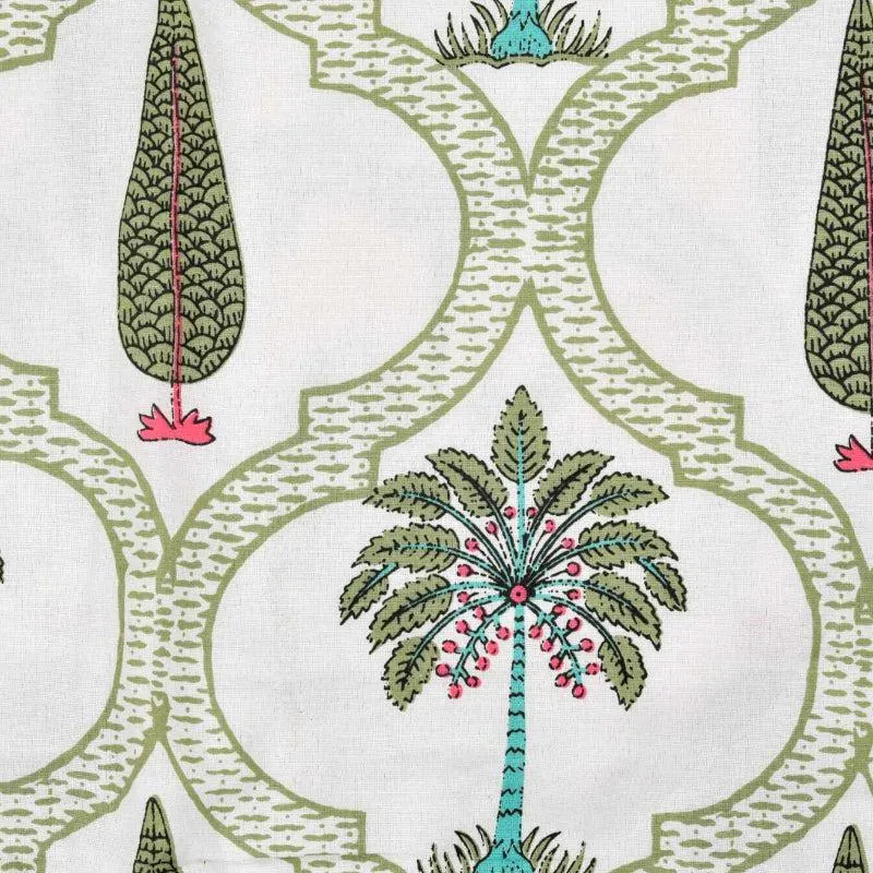 Zenith Ethnic Reversible Cotton Dohar (Dark Green & White) - 180 GSM media 4