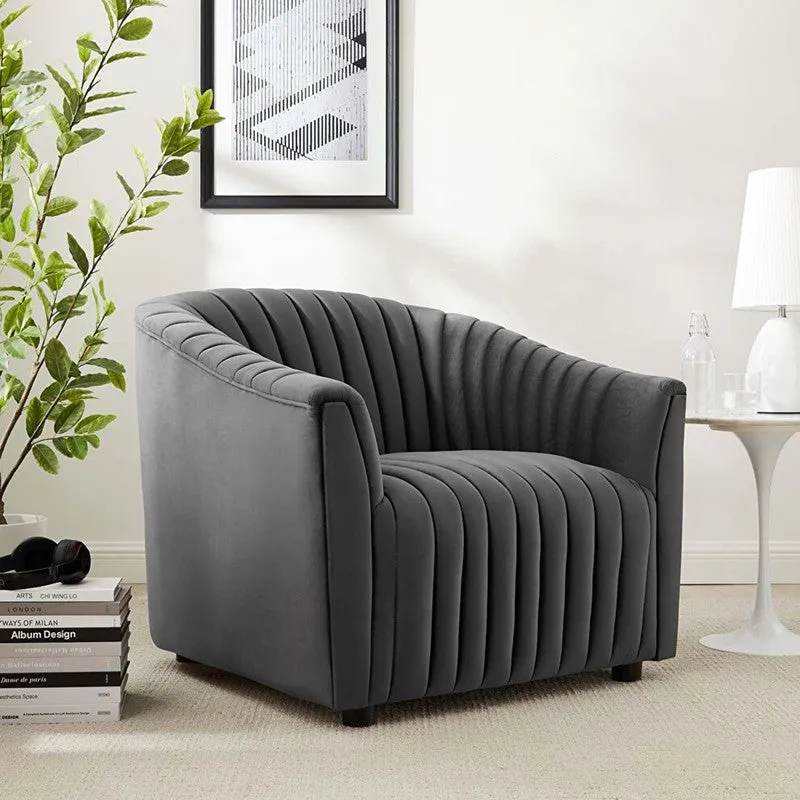 Urbanix Neem Wood Accent Chair - Grey media 3