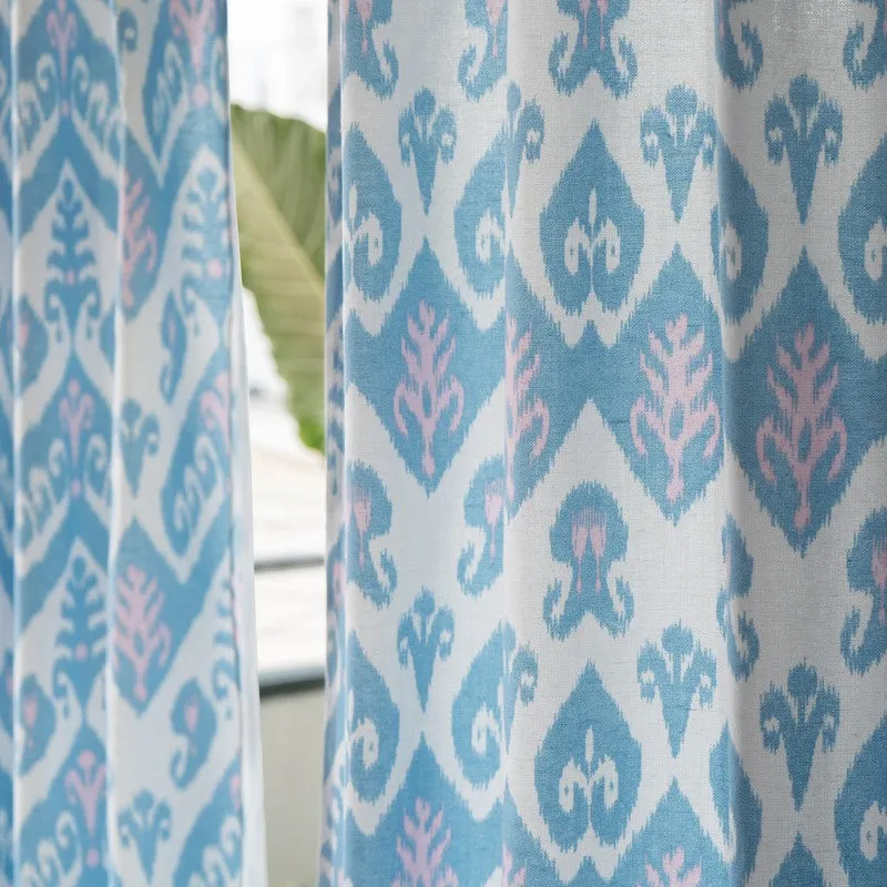 Tranquebar Home Creative Waves Cotton Curtains(Blue) - Set Of Two media 4