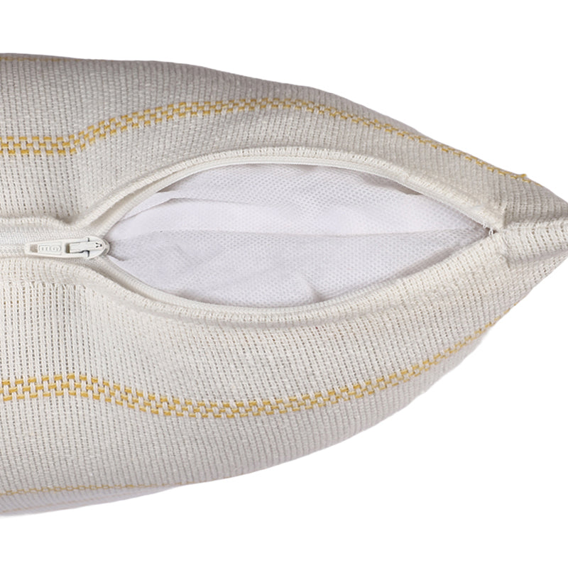 Thread Stripe Woven Cushion Cover (Yellow) - Set Of Two media 3