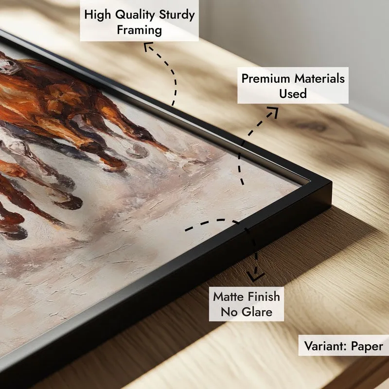 Storm of Hooves Horse Wall Painting With Black Frame media 9