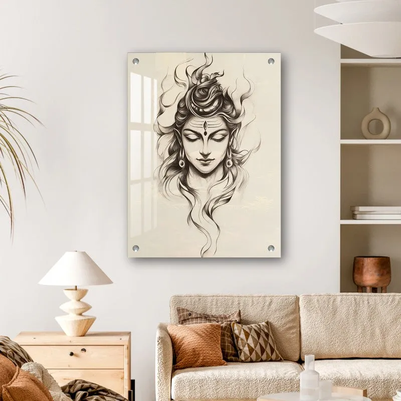 Lord Shiva Eternal Calm Acrylic Wall Art media 1
