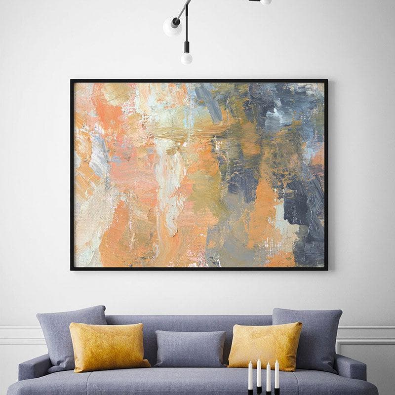 Pink Abstract Painting - Black Frame