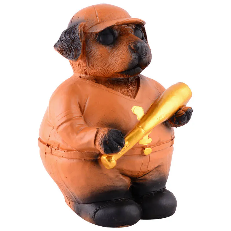 Slugger Pup Painted Polyresin Showpiece - Brown media 3
