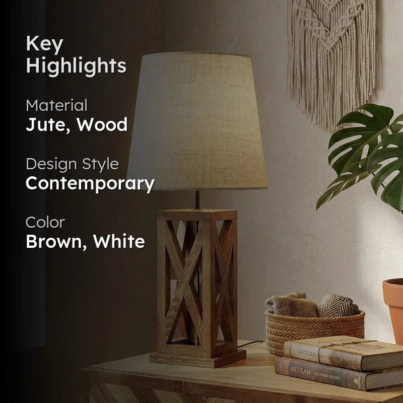 Jaspis Jute Table Lamp - Brown,White media 2