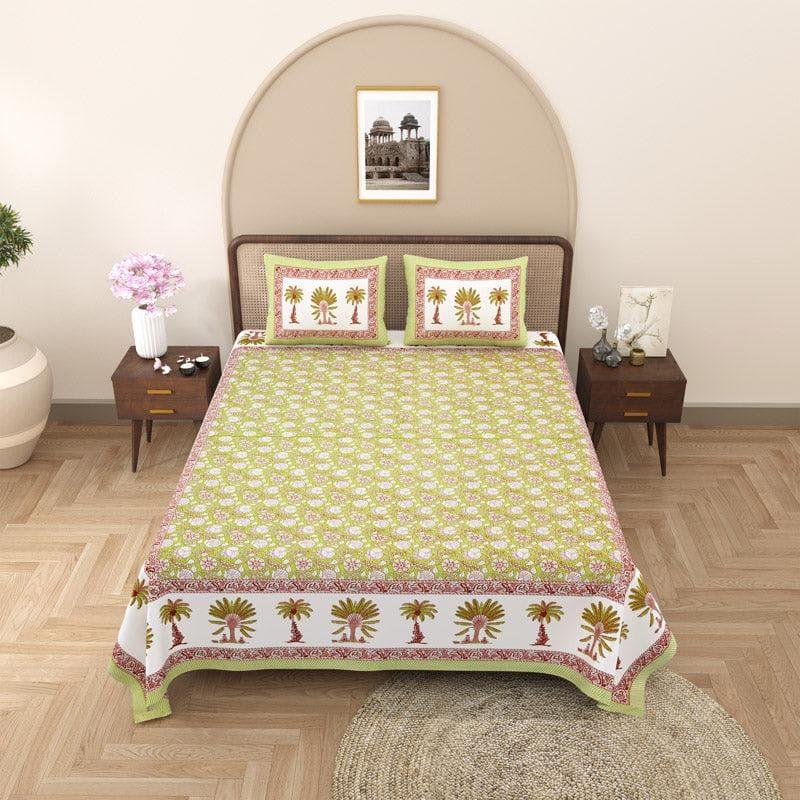 Kanishka Printed Cotton Bedsheet (Green) - 140 TC media 3