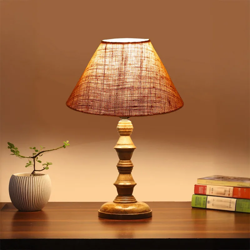 Sienna II Timber Wooden Table Lamp - Brown media 1