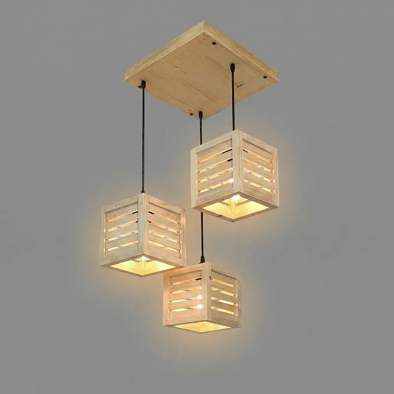 Urban Cage Wooden Ceiling Lamp - Beige media 5