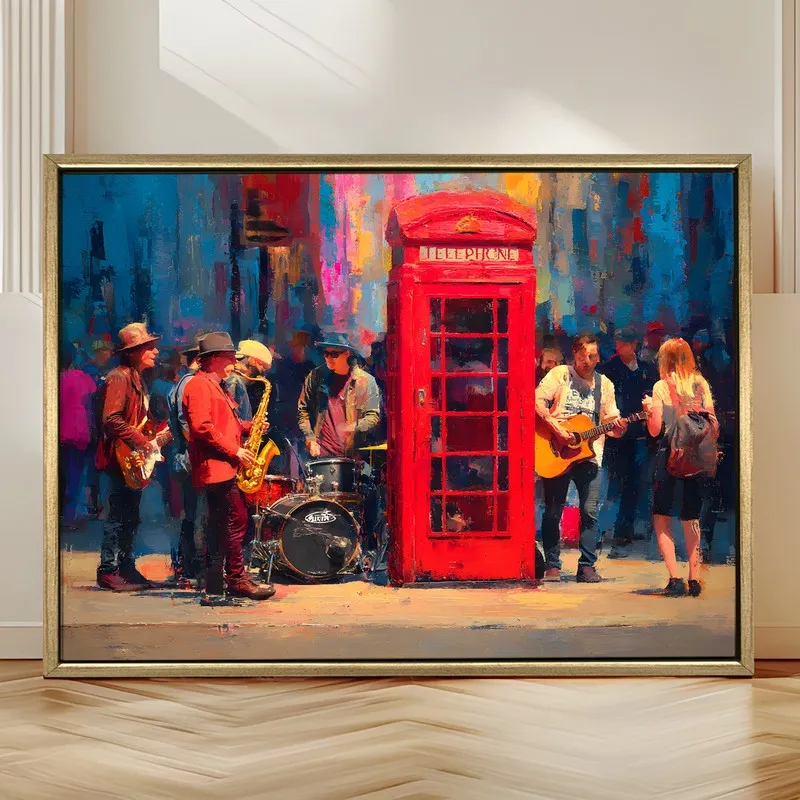 London Street Canvas Wall Painting With Frame media 4