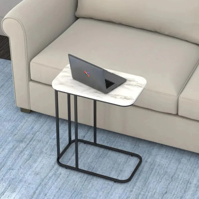 Paradox Pure Metal SideTable with Marble Top media 5