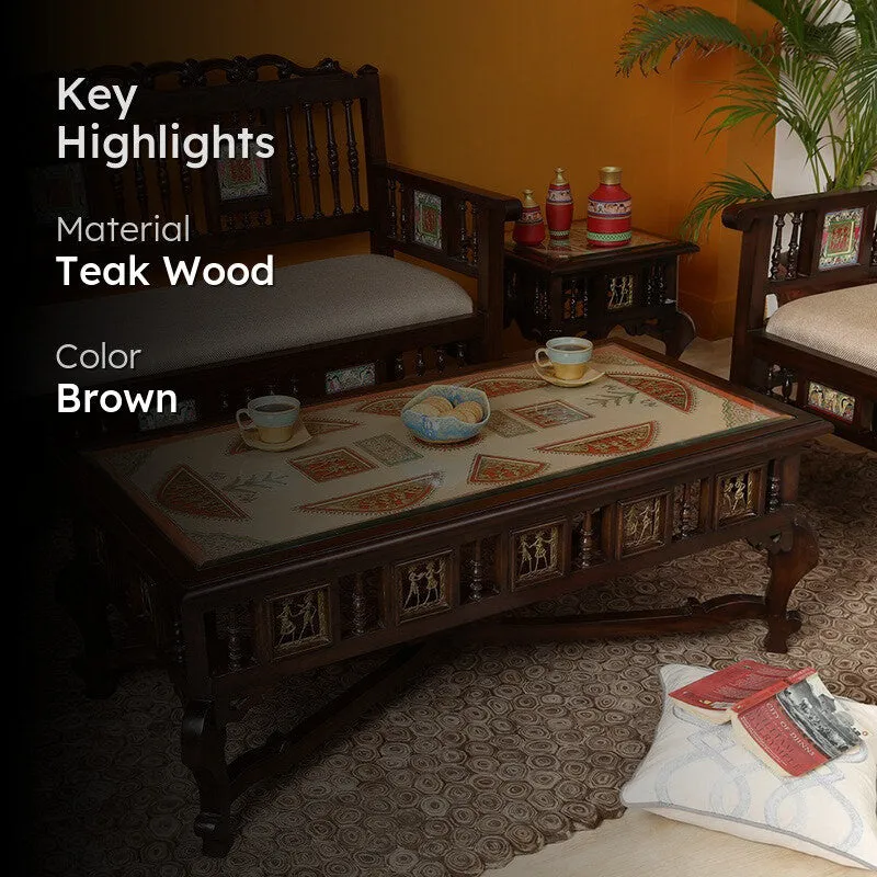 Vanam Teak Wood Center Table media 2