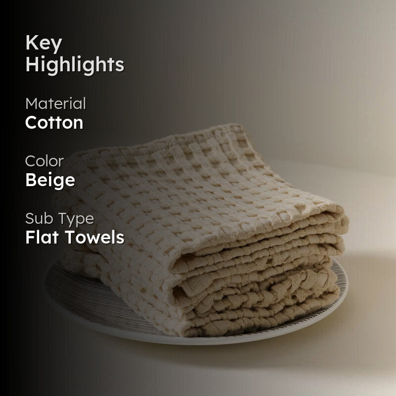Fluffy Waffle Face Towel (Beige) - Set of Four media 2