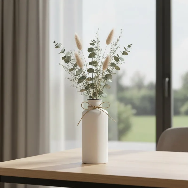 Solvia Minimal Cylindrical Ceramic Vase - White media 6