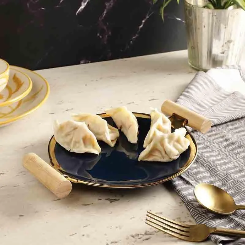 Moonshine Ceramic Platter With Handles - Royal Blue media 1