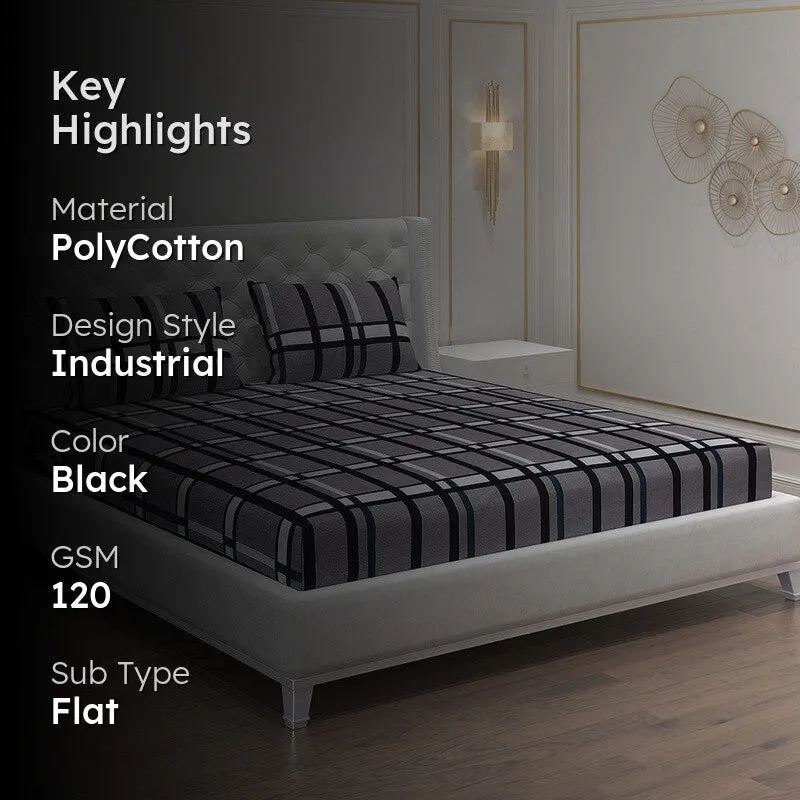 Monte Carlo Vintage Checks Bedsheet - 120 GSM media 2
