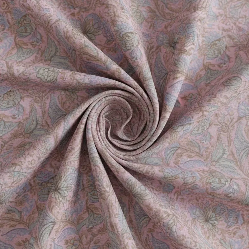 Saagara Floral Cotton Bedsheet (Pink,Blue) - 144 TC media 5