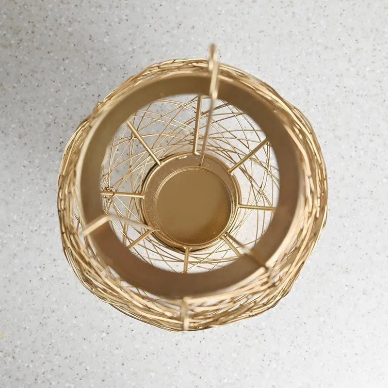Golden Netted Hanging Tealight Candle Holder media 5