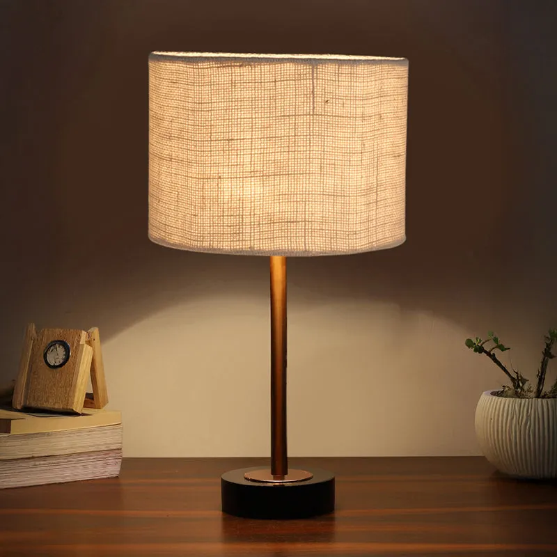 Sienna I Rodin Wooden Table Lamp - White,Copper,Black media 1