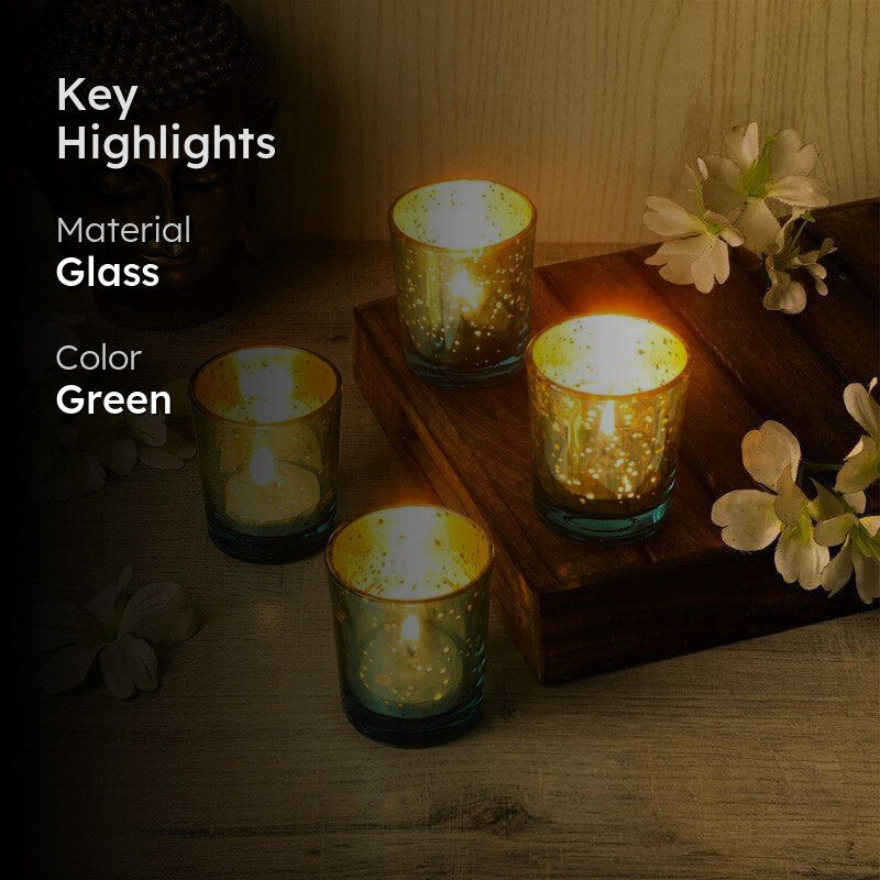 Brionne Tealight Candle Holder (Green) - Set Of Four media 2