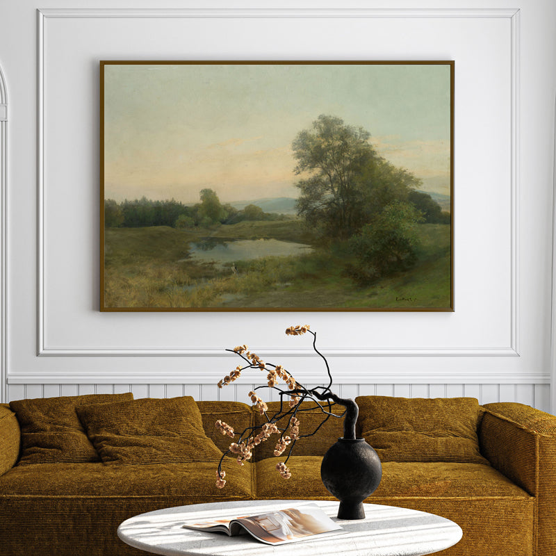 Enchanted Pond Wood Wall Art With Frame - Black