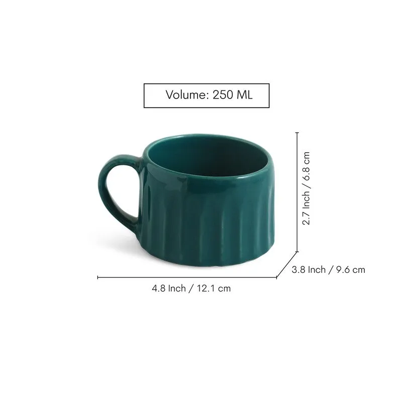 Aqua Ceramic Coffee Mug (250 mL Each) - Set Of Two media 7
