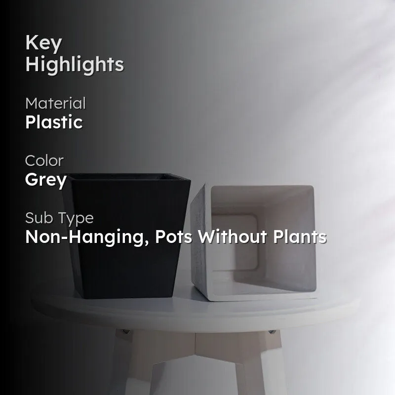 UGAOO Hague Planter for Home & Balcony Garden- Light Grey media 2