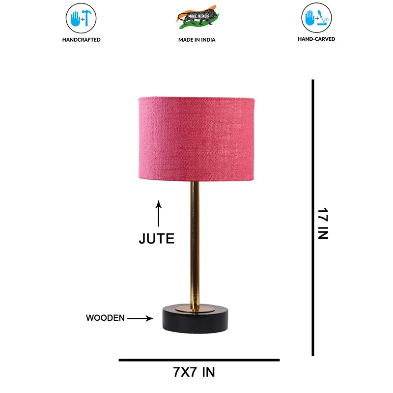 Sienna I Rodin Wooden Table Lamp - Pink,Gold,Black media 7