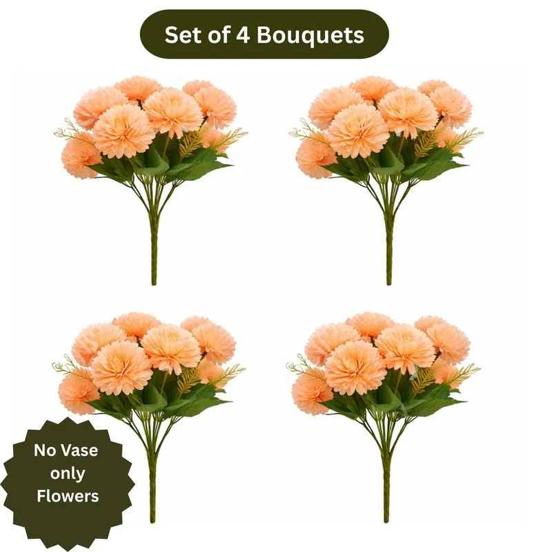 Florisse Artificial Hydrangea Flower (Peach) - Set Of Four media 6