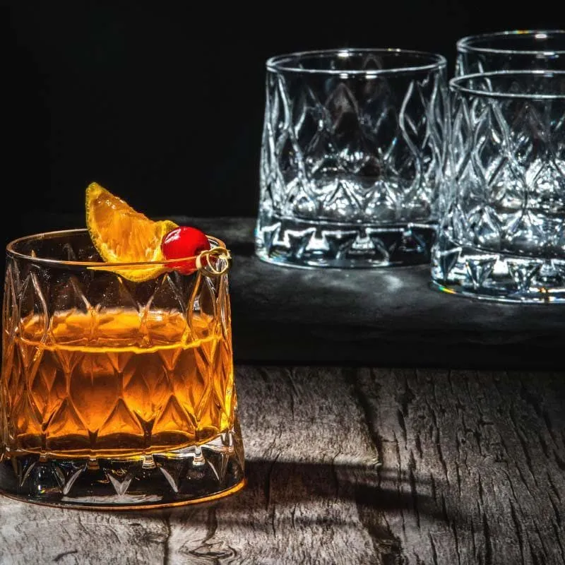Pasabahce Foliage Old Fashioned Glasses (300 mL Each) - Set Of Four media 4