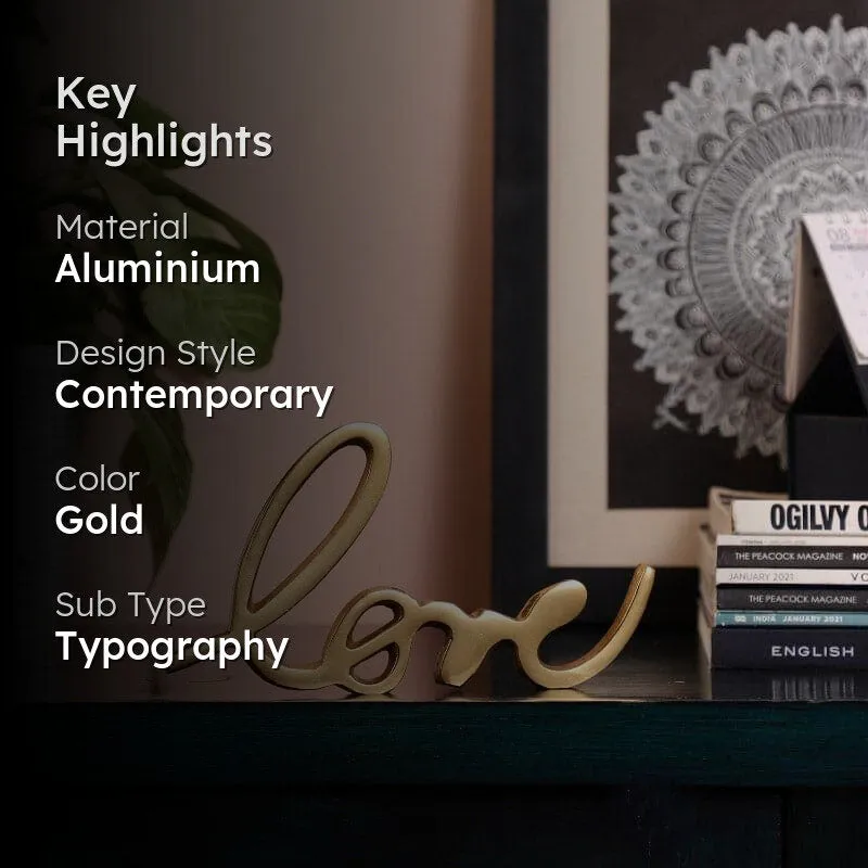 Love Lore Typography Showpiece - Gold media 2