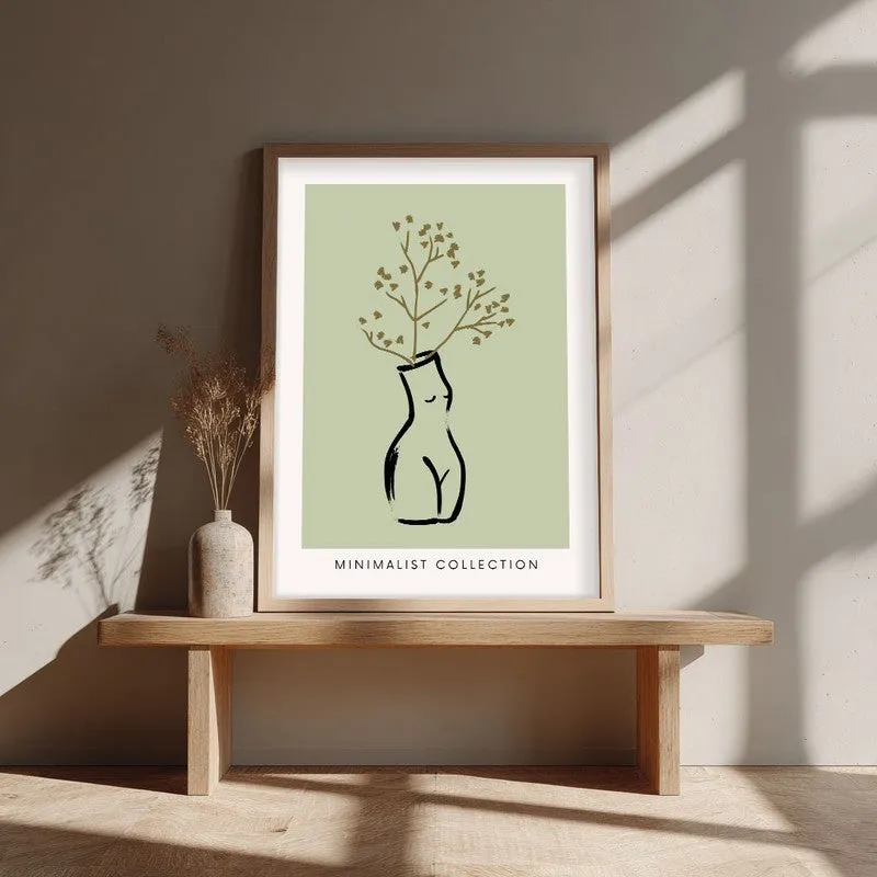 Rooted Grace Canvas Wall Painting With Brown Frame media 4