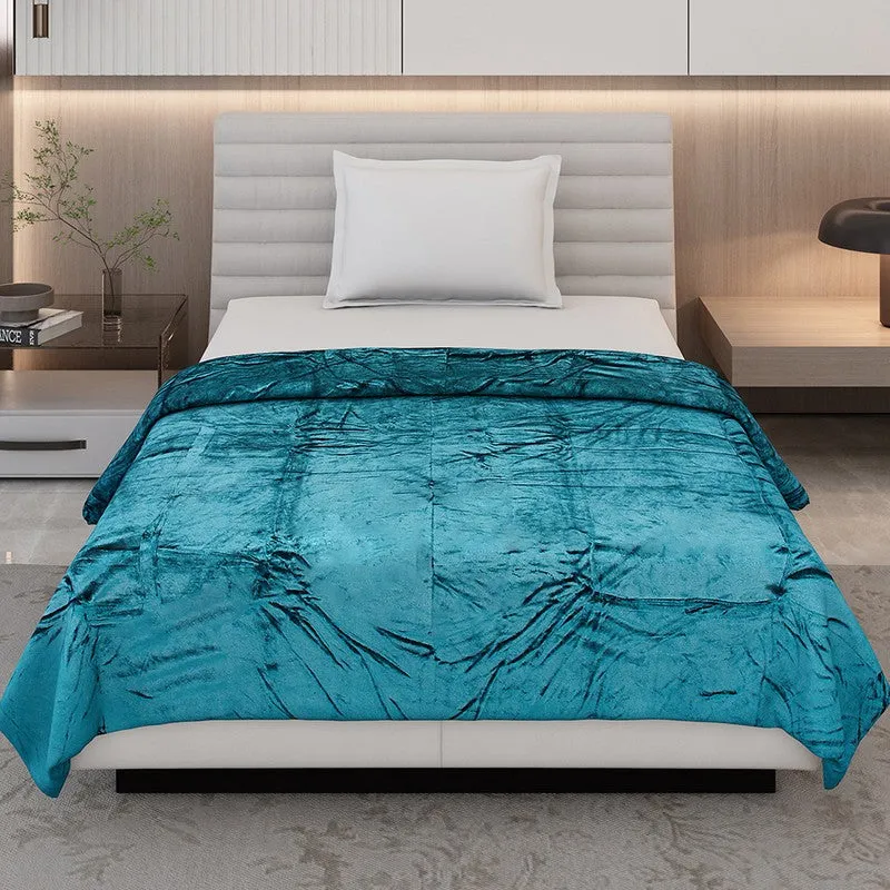 Monte Carlo Luxora Solid Polyester Blanket (Sea Green) - 300 GSM media 4