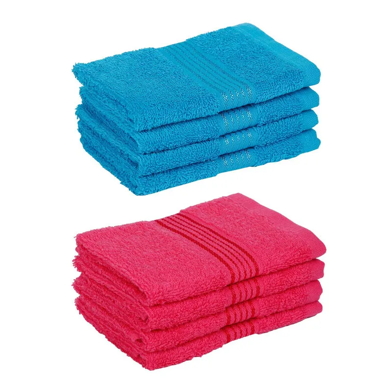 Bodil Face Towel (Sky Blue,Pink) - Set Of Eight media 5