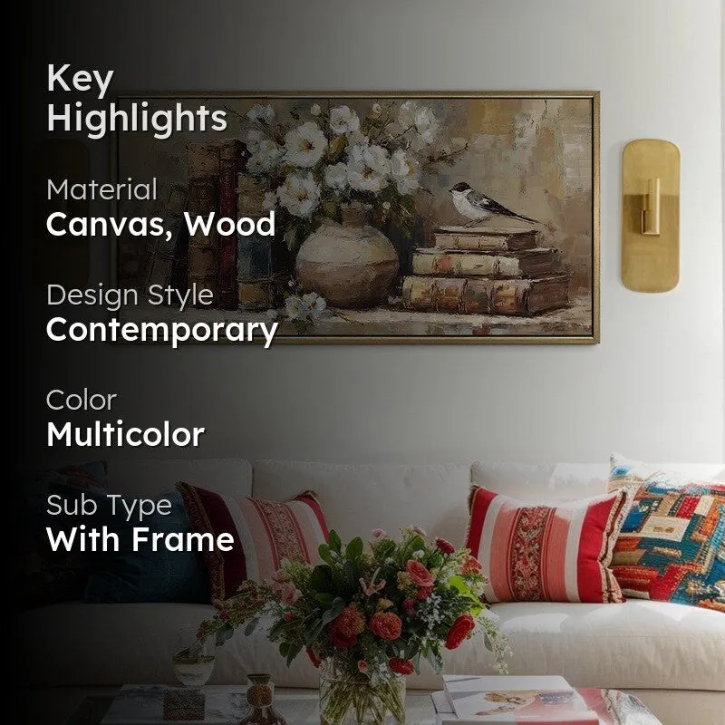 Rustic Table Canvas Wall Painting With Frame media 2
