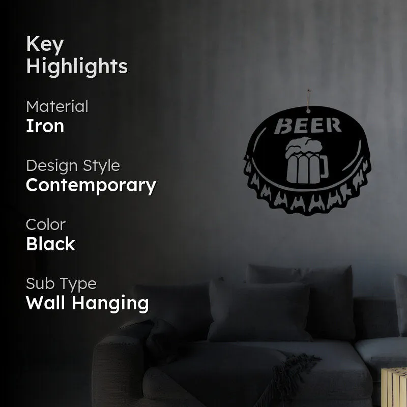 Beer Cap Noir Iron Wall Accent media 2