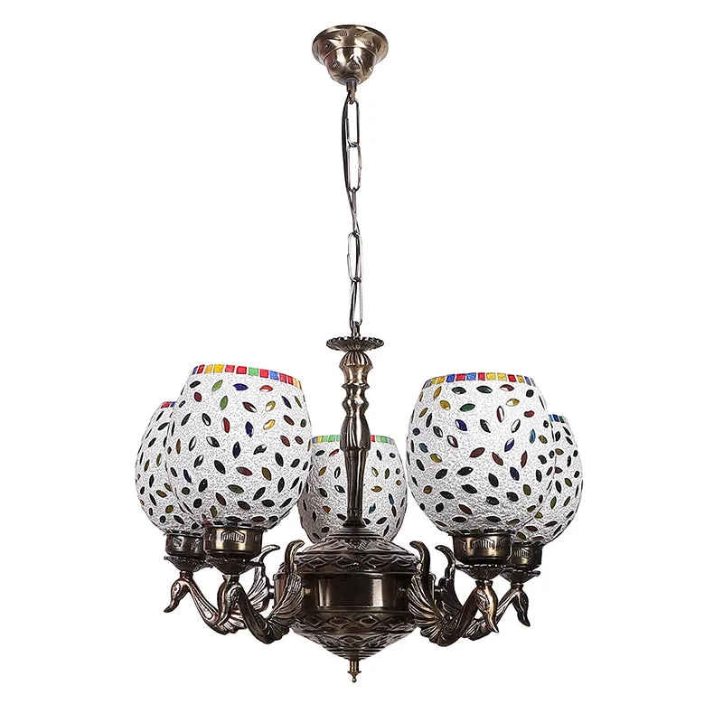 Nira Mayoora Mosaic Golden Antique Ceiling Lamp media 4