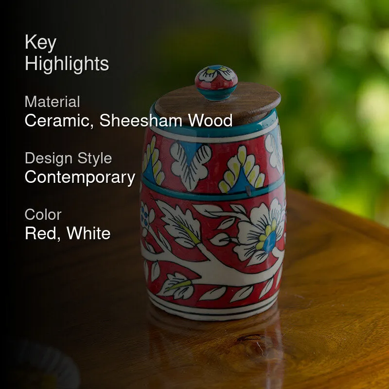 Rang-E-Gul Curve Ceramic Jar - 570 mL media 2